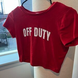 Garage Red 'Off Duty' Crop Top